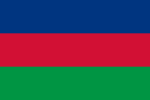South West Africa People's Organisation (SWAPO) Flag – a horizontal blue, red and green tricolour