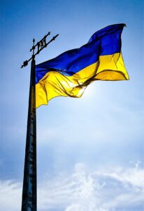 flag of ukraine: horizontal bicolour of sky blue over yellow