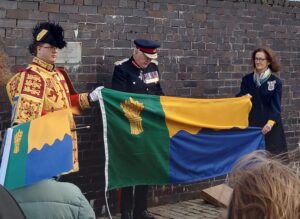 The first raising of the Moray Flag