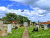 The Saltire Memorial flying the Scottish flag in the Parish Churchyard, Athelstaneford, East Lothian