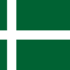 Barra Flag: a white Nordic cross on green