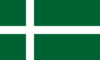 Barra Flag: a white Nordic cross on green